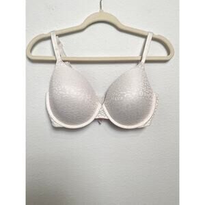 PINK Victoria’s Secret 36DD Bra White Lace Leopard Hot Print  Pink Lining